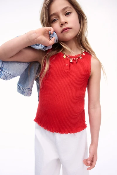 Pointelle Cotton Tank Top