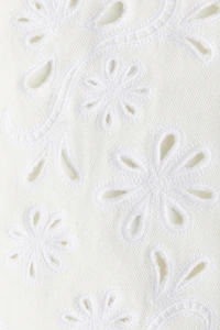Pants with Eyelet Embroidery