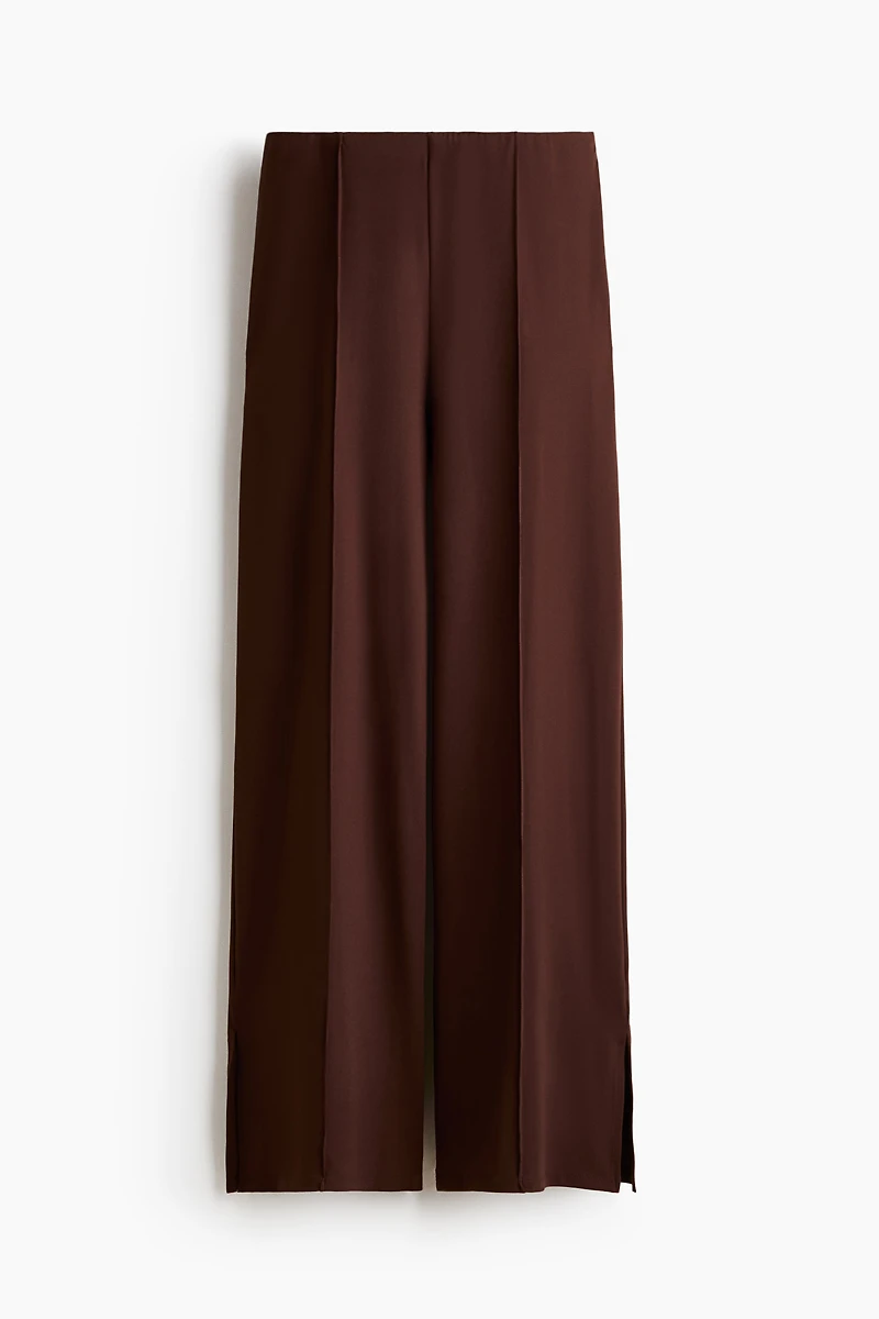 Wide-Leg Crease-Front Pants