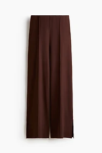 Wide-Leg Crease-Front Pants