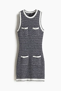 Pocket-Detail Textured-Knit Dress