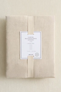 Lot de 2 rideaux longs en lin mélangé