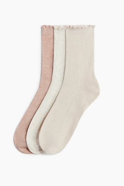 Lot de 3 paires chaussettes avec détail surjeté
