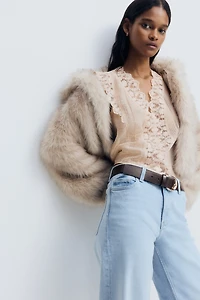 Haut sans manches à dentelle