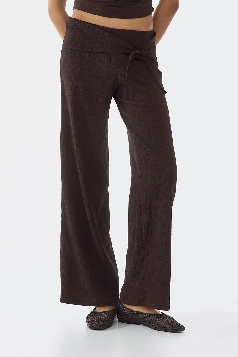 Tie-Detail Jersey Pants