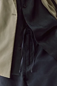 Regular-Fit Linen-Blend Pants