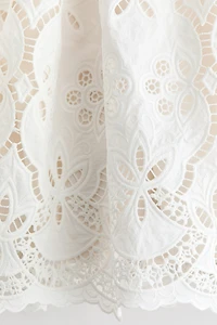 Eyelet-Embroidered Drawstring Skirt