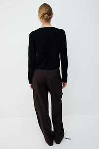 Short Fine-Knit Cardigan