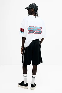 T-shirt ample en filet imprimé