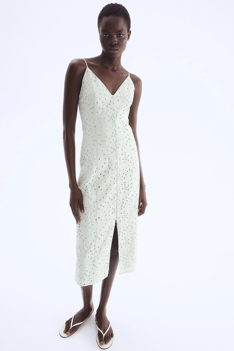 Eyelet-Embroidered Strappy Dress