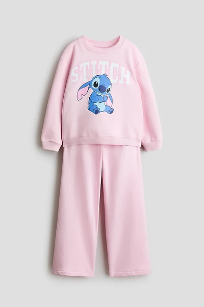 2-Piece Printed Sweatshirt and Joggers Set