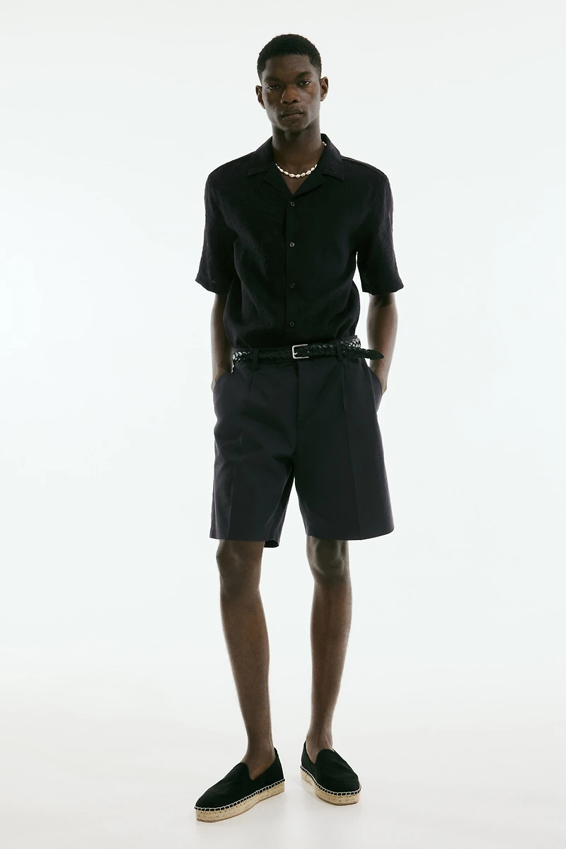Regular-Fit Jacquard-Weave Resort Shirt