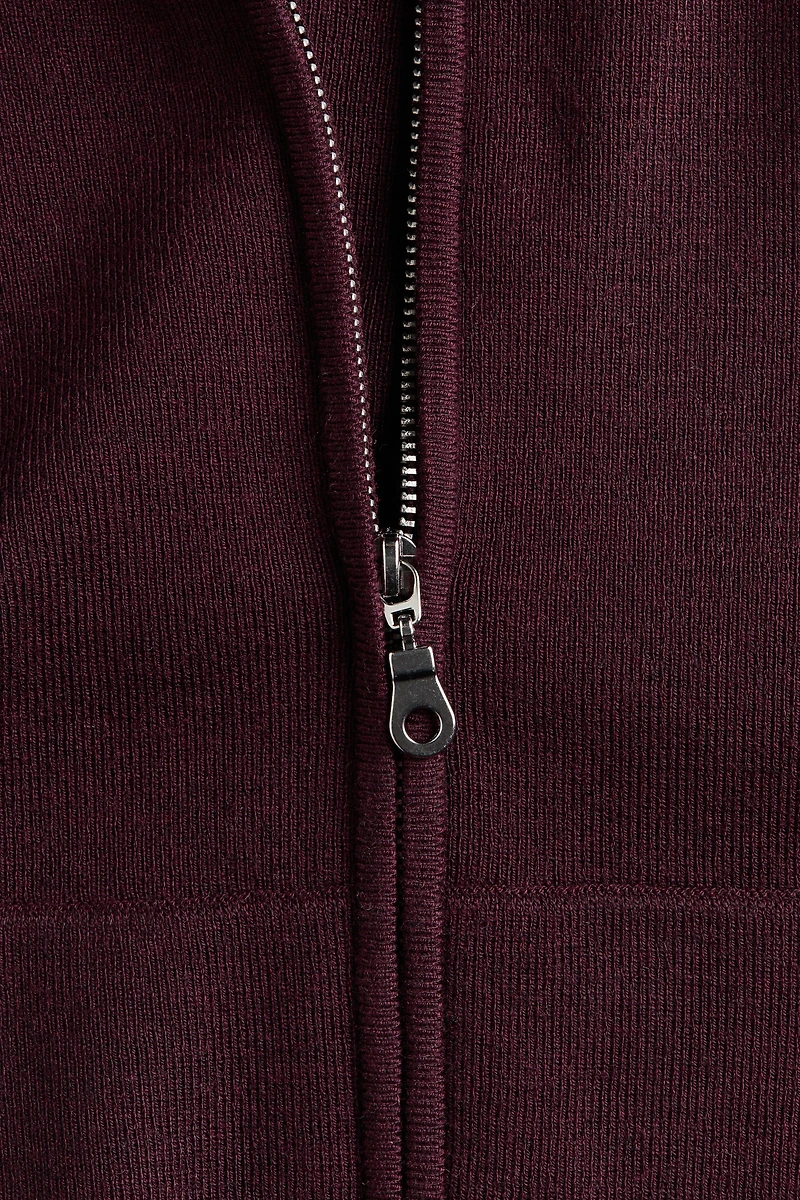 Veste à capuche en tricot fin fermeture éclair