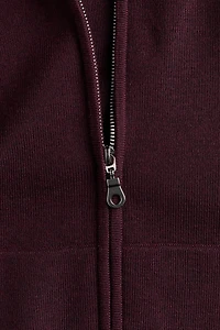 Veste à capuche en tricot fin fermeture éclair