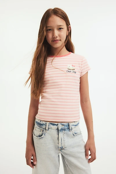 Cotton Top with Printed Motif