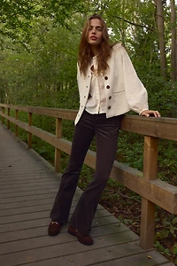 Pantalon évasé en velours côtelé