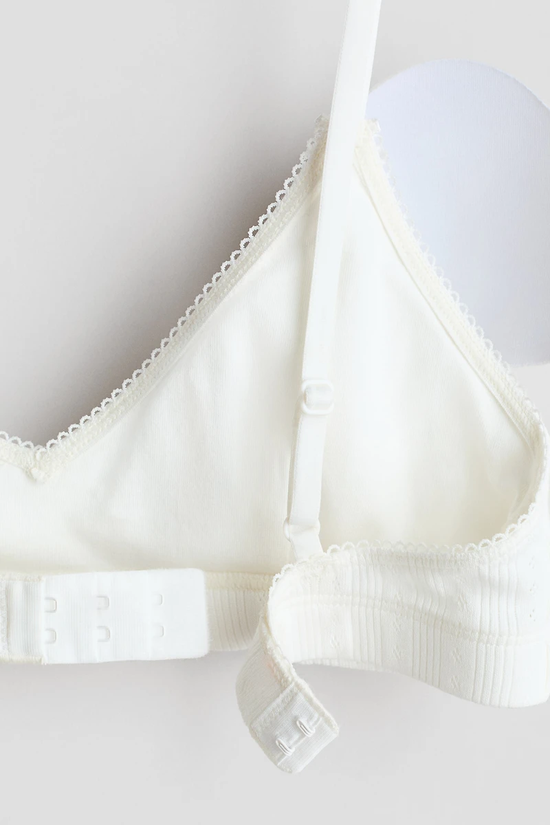 Padded Cotton Pointelle Crop Top