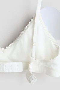 Padded Cotton Pointelle Crop Top