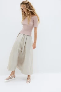 Rib-knit Off-the-shoulder Top