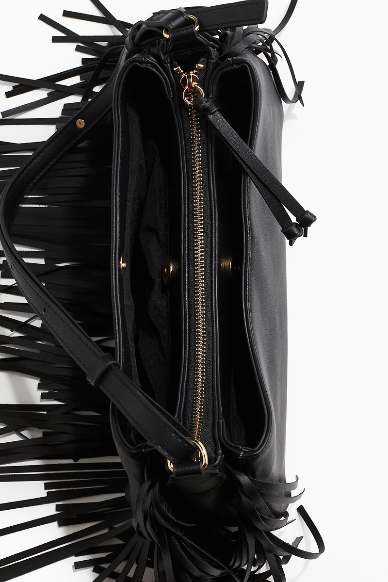 Fringe-Trimmed Shoulder Bag