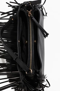 Fringe-Trimmed Shoulder Bag