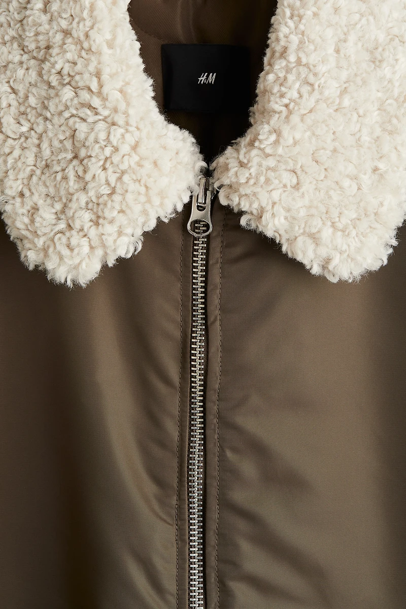 Loose-Fit Nylon Bomber Jacket