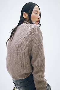 Rib-Knit Turtleneck Sweater
