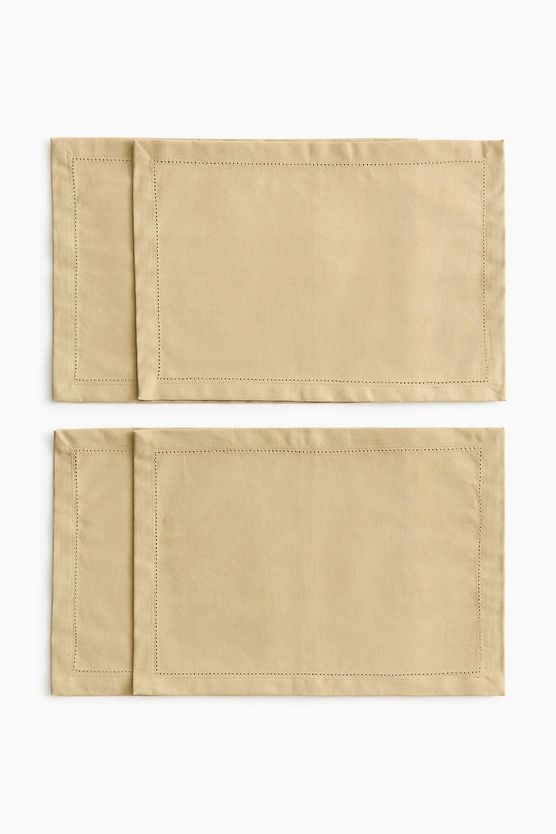 Lot de 4 napperons en coton