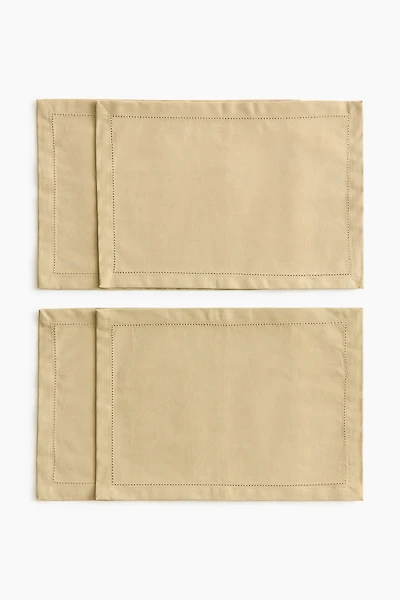 Lot de 4 napperons en coton