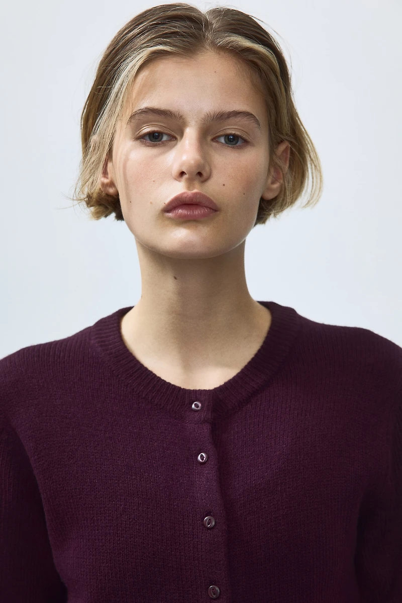 Textured-Knit Cardigan