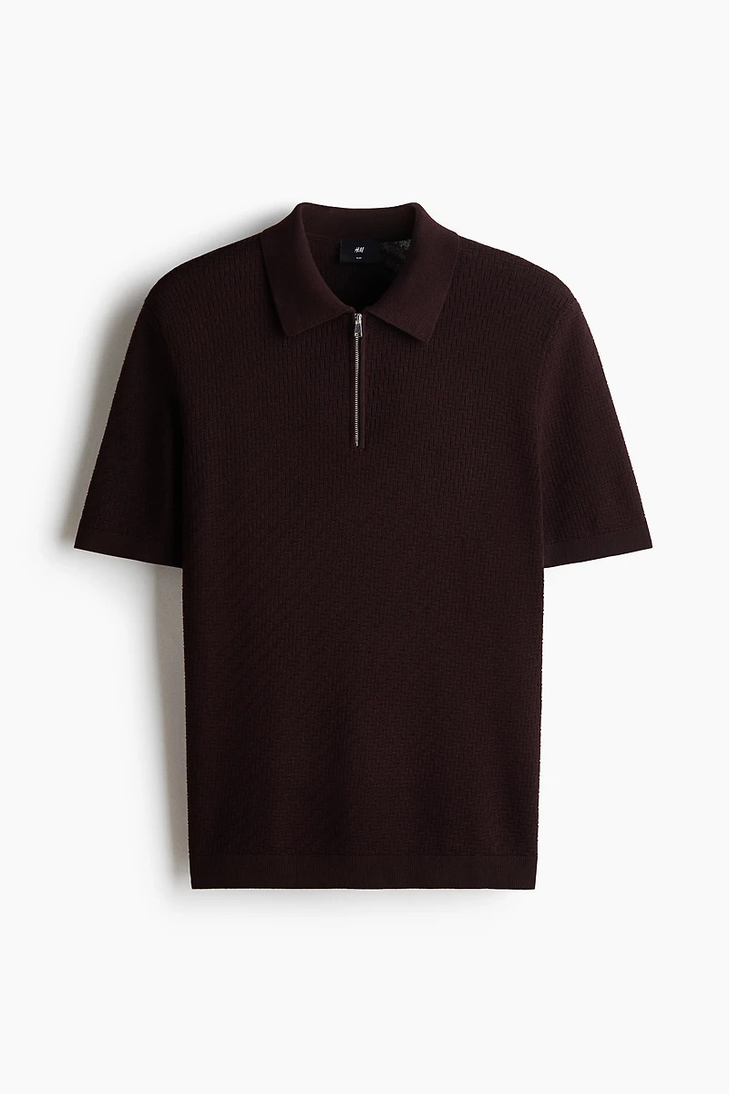 Slim-Fit Textured Polo Shirt