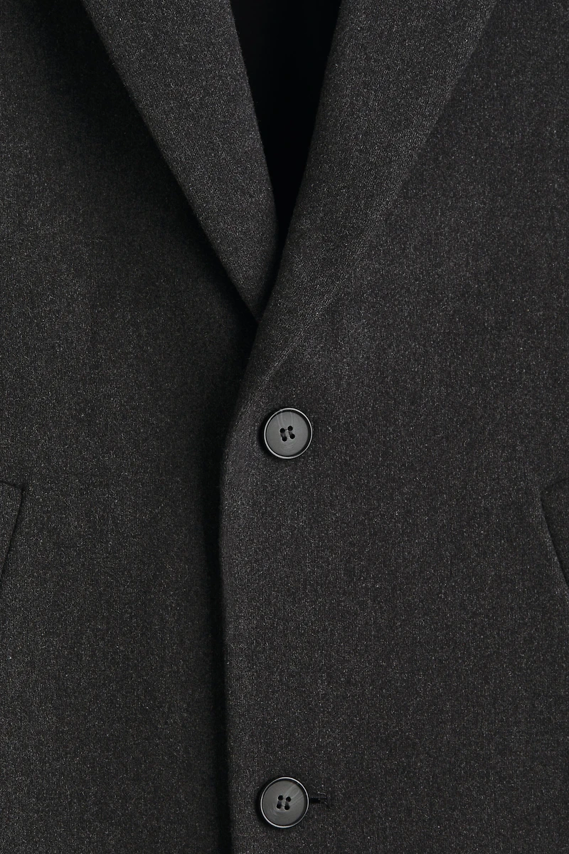 Single-Breasted Wool-Blend Coat