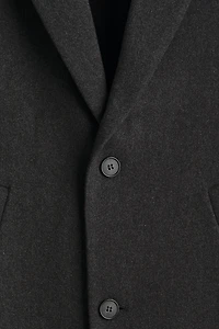 Single-Breasted Wool-Blend Coat