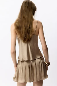Satin Shorts with Drawstring
