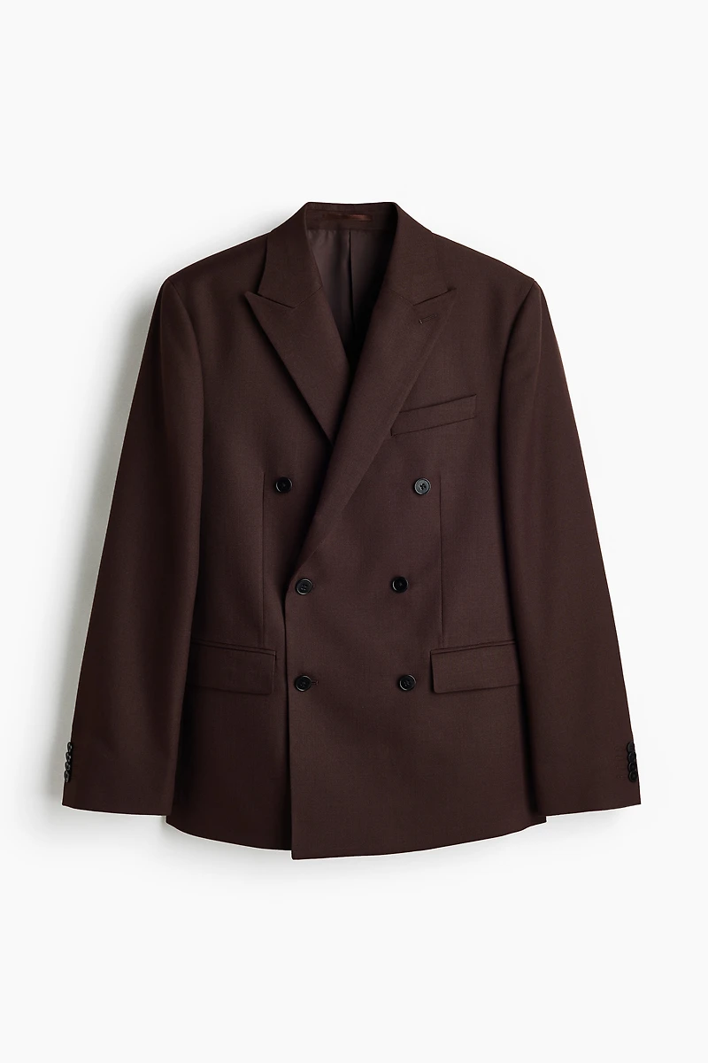 Regular-Fit Wool-Blend Double-Breasted Jacket
