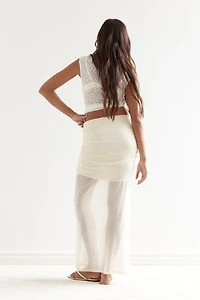 Draped Mesh Skirt