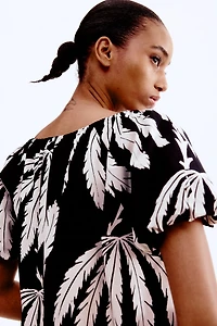 Drawstring-Neck Dress