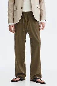 Relaxed-Fit Linen-Blend Pants