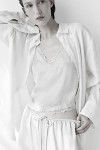 Chemise ample en lin mélangé