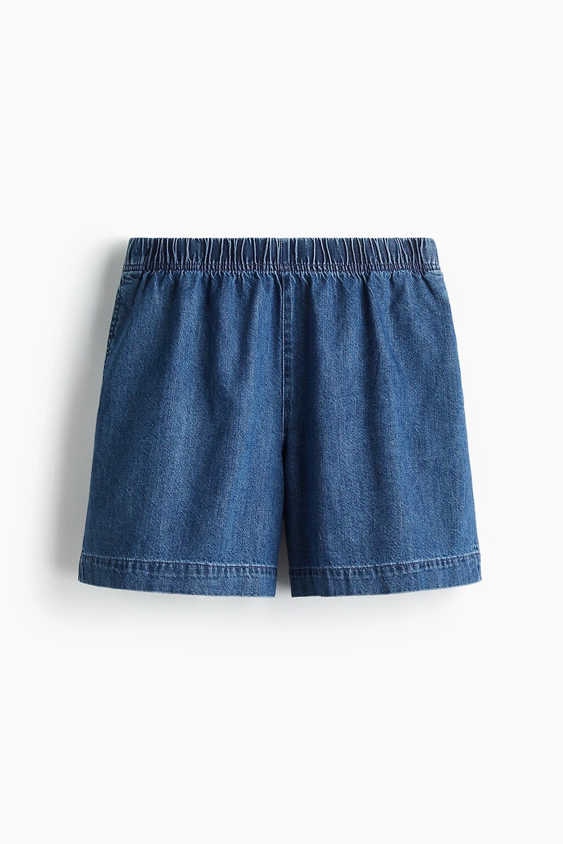 Short en denim avec taille élastique