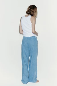 Pantalon en denim avec cordon de serrage