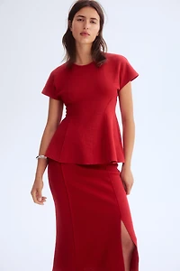 Fine-Knit Flared Top