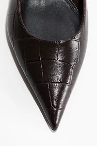 Kitten-Heeled Pointed Slingbacks