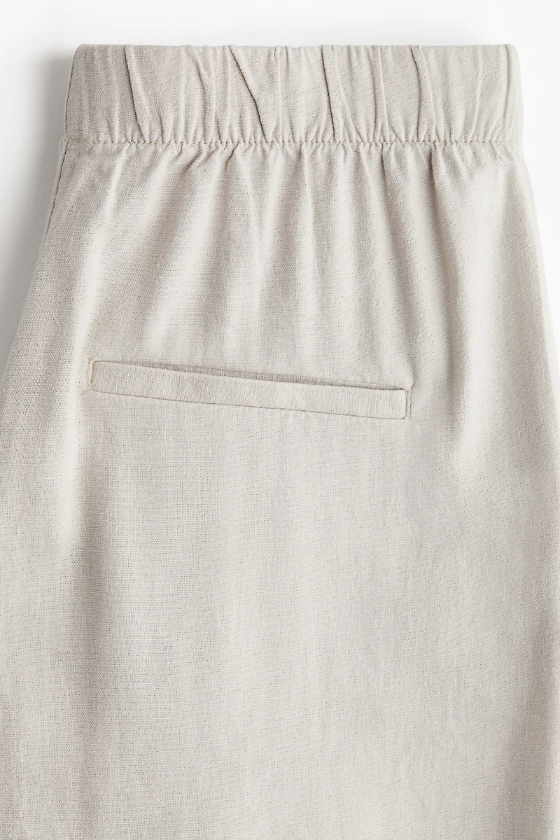 Wide-Leg Linen-Blend Pants