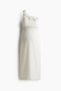 MAMA Appliquéd One-Shoulder Dress