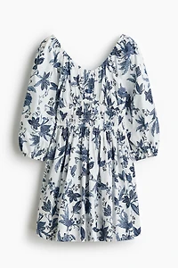 Flared-skirt cotton dress