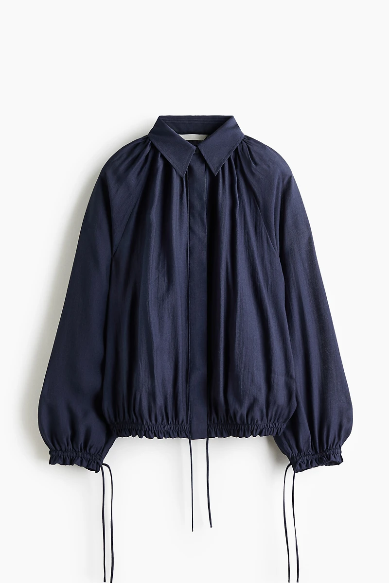 Oversized Drawstring-Detail Shirt