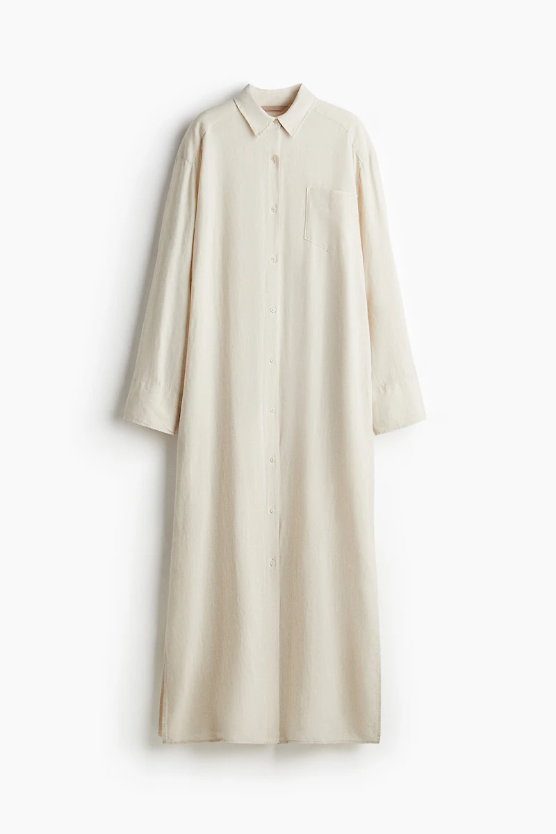 Robe chemise en lin mélangé
