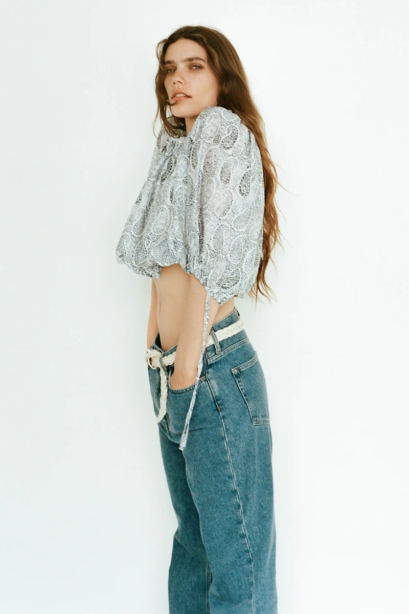 Oversized Tie-Detail Blouse