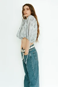 Oversized Tie-Detail Blouse